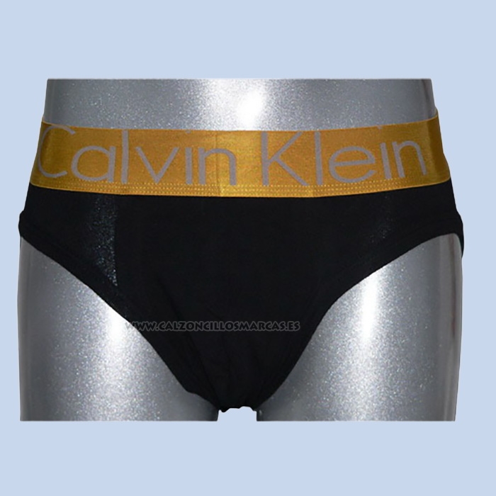Slip Calvin Klein Hombre Steel Dolado Negro